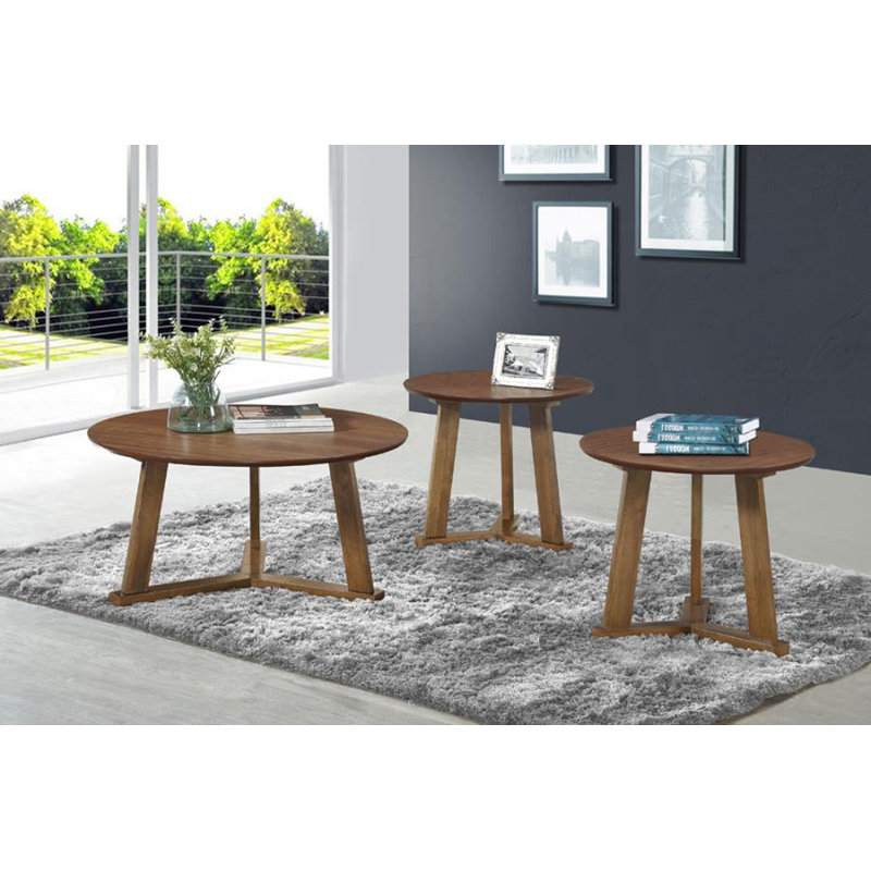 Ensemble de 3 tables basses Eilidh, Noyer