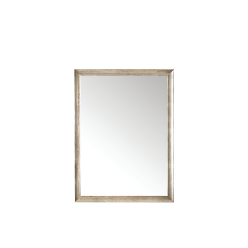 Glenbrooke Solid Wood Wall Mirror, 40" x 30", Whitewashed Oak