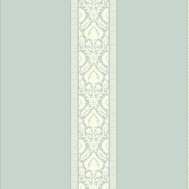 Rouleau de papier peint à rayures Ricard, Bleu clair / blanc