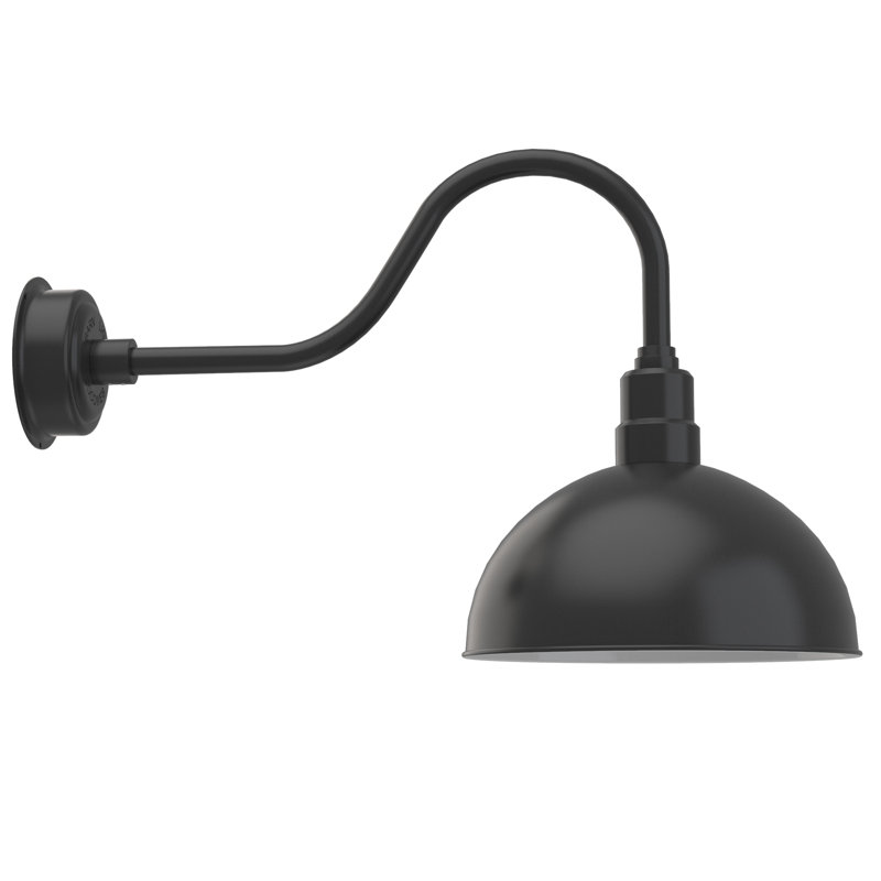 Luminaire de grange d’extérieur à del Dipkarpaz, Noir mat, H 21 po x l 14 po x P 31 po
