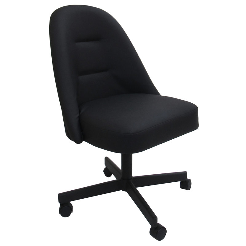 18'' H Upholstered Side Chair, Black, Black Vinyl