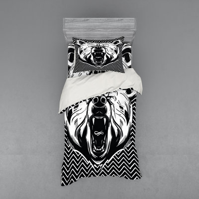 Rustic Polyester Chevron / Zig Zag Duvet Cover