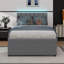 Lit plateforme simple tapissier avec lit gigogne dissimulé-114346452