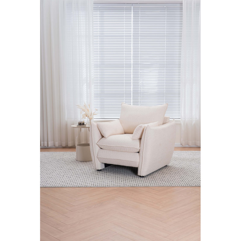 Sharp-Angle Modern Dining Chair, Beige