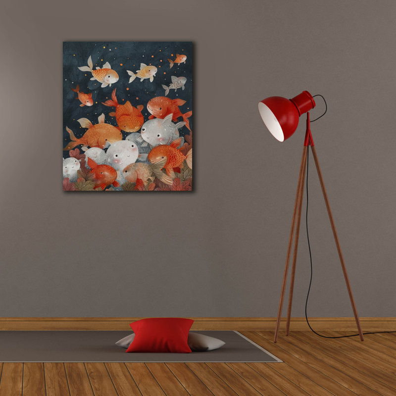  «Pile Of - Goldfish» par Doron David, art mural sur toile, 26 po x 30 po, H 30 po x l 26 po