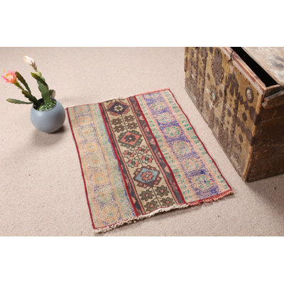 Classic Turkish Patchwork Rug Ideal For Enhancing Doorways Or Accentuating Small Spaces In Your Home