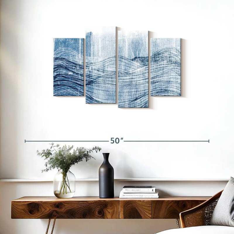 Gillard Indigo Waves II, 22" H x 36" W