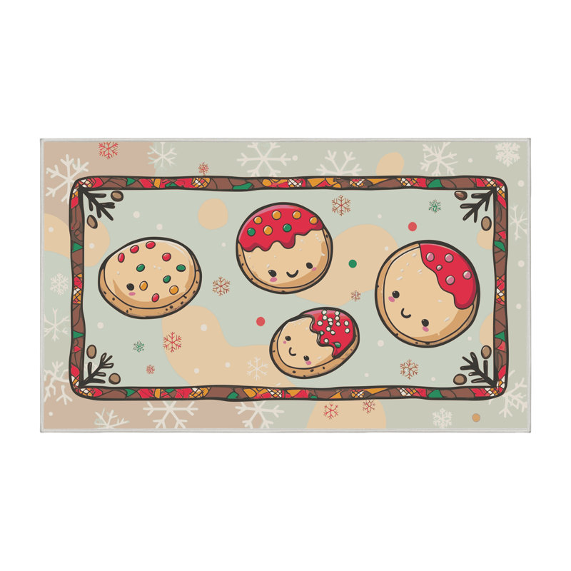 Tapis de fête des six biscuits lavables Ginza, Rectangulaire 2 pi x 3 pi