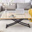 Table élévatrice multifonctionnelle moderne avec plateau de table MFC de 0,8 po et pieds en métal noir
