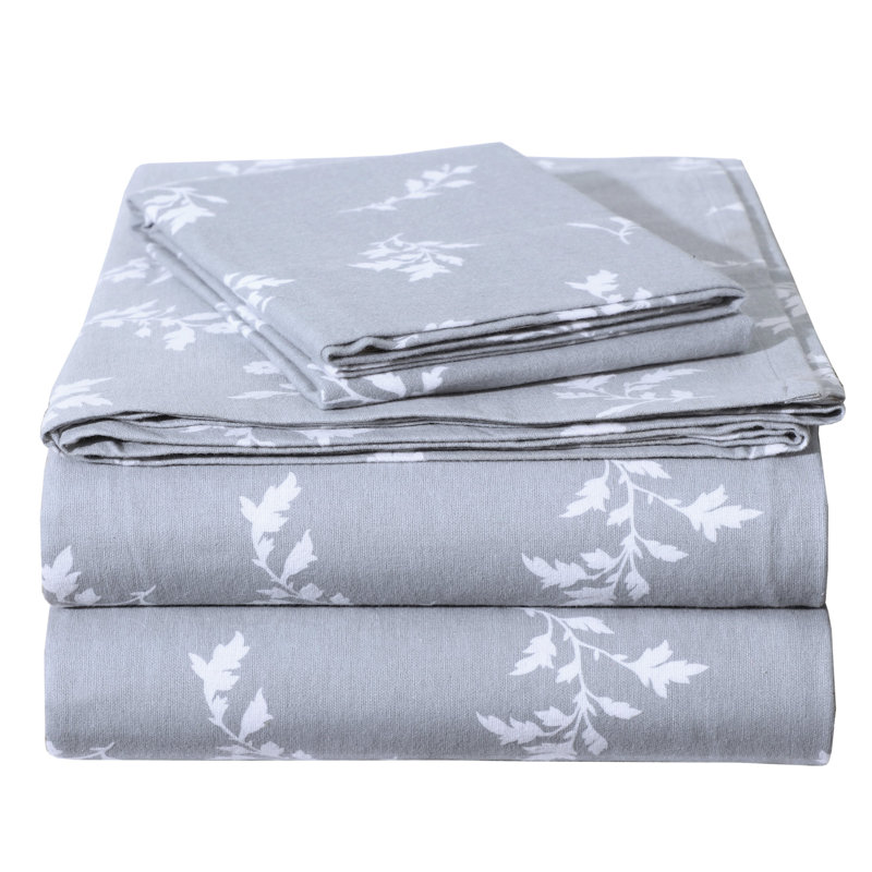 Ensemble de draps 100% flanelle de coton Colyt Floral, Simple