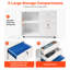Classeur mobile en bois à 3 tiroirs, classeur à roulettes sous bureau avec bande lumineuse DEL, blanc pour bureau à domicile