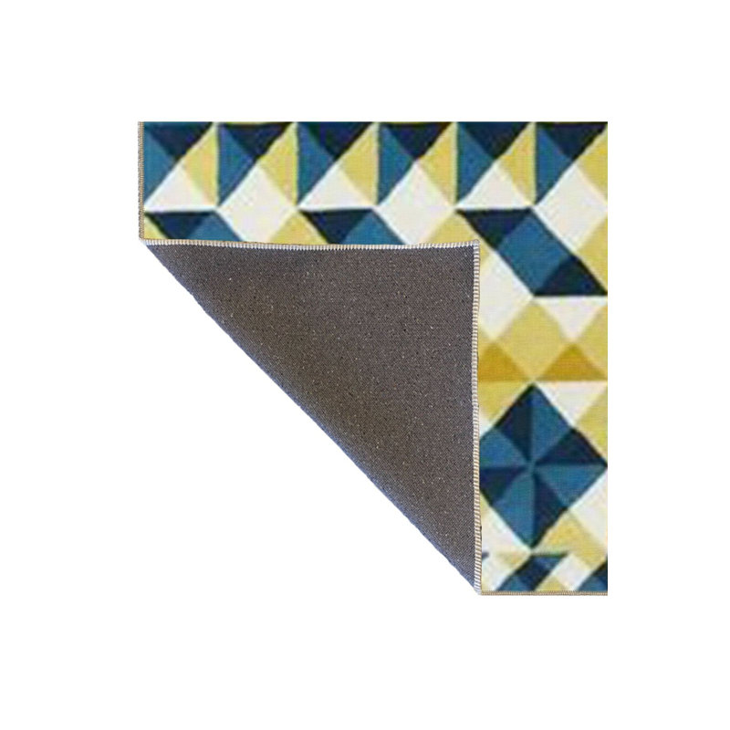 Tapis lavable en machine à motif géométrique bleu marine Cross Cross, Carré 3 pi 3 po