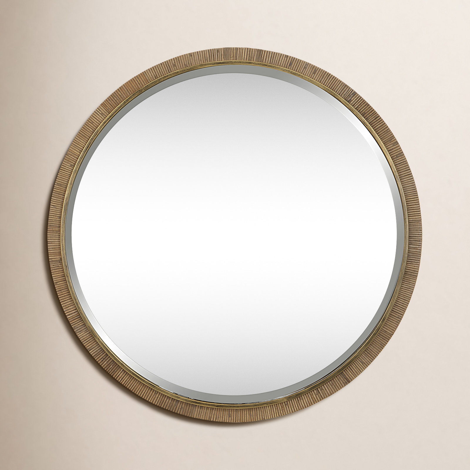 Adrianne 39" Rattan Round Mirror
