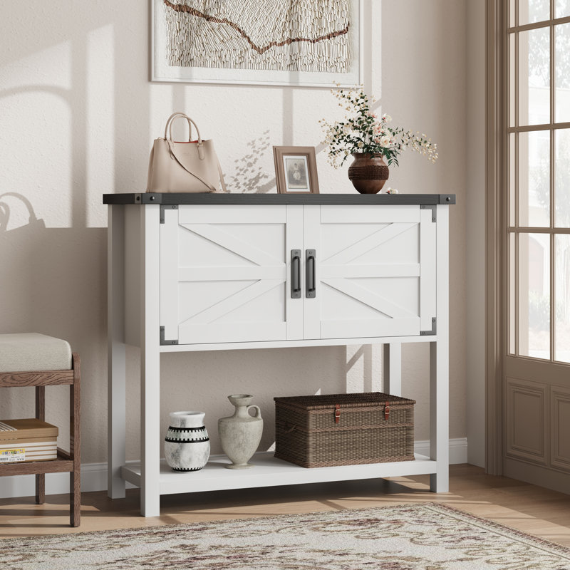 80cm Console Table, Black/White