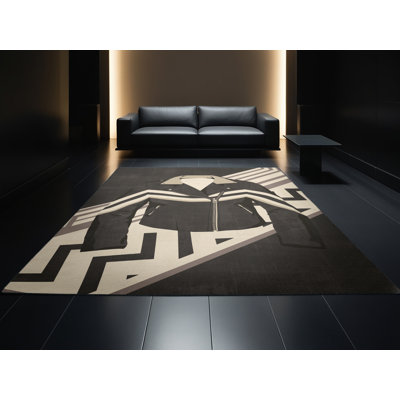 Tapis noir lavable à la machine Kymani