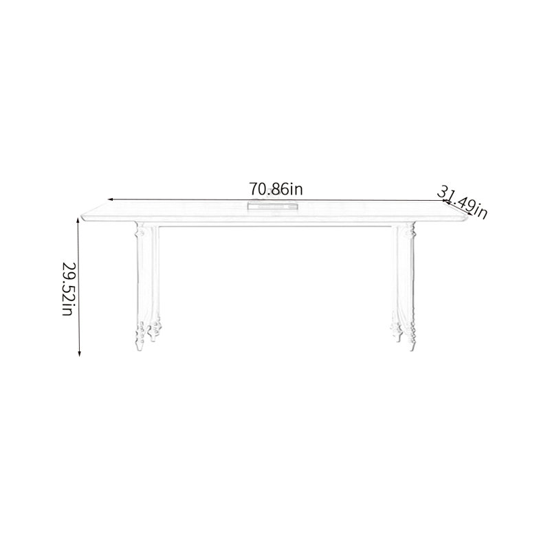 Modern Elegant Dining Table, 29.52"H x 70.86"L x 31.49"W