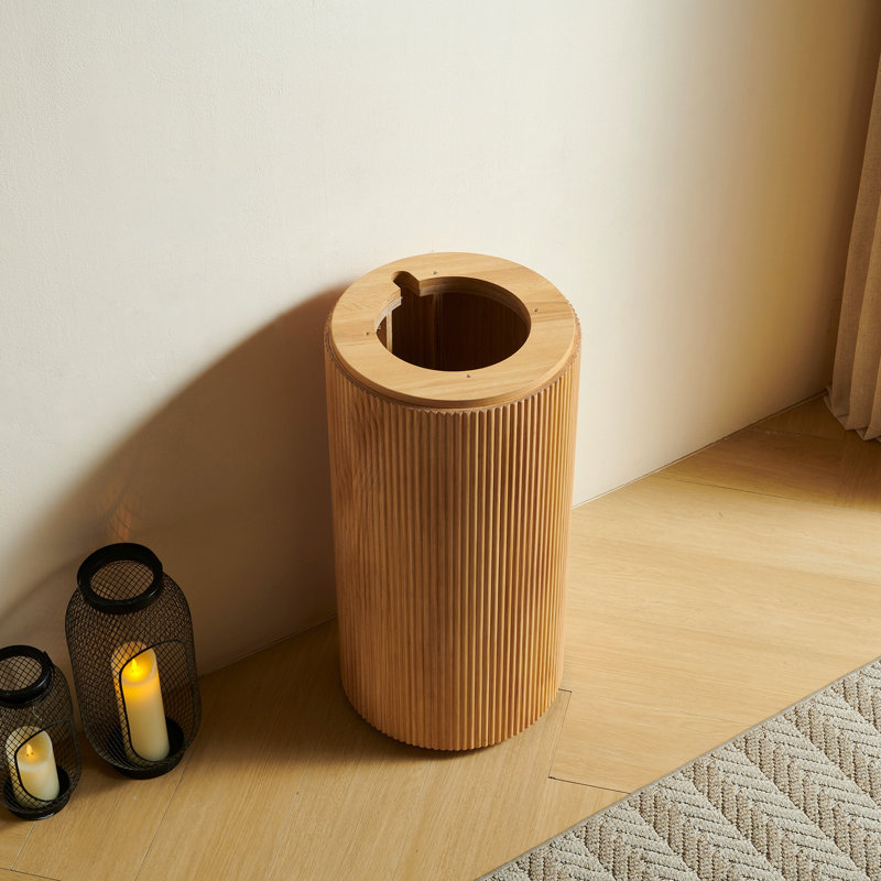 Cabinet cylindrique autoportant de 16 po seulement, sans robinet ni drain, couleur grain de bois naturel, Natural Wood