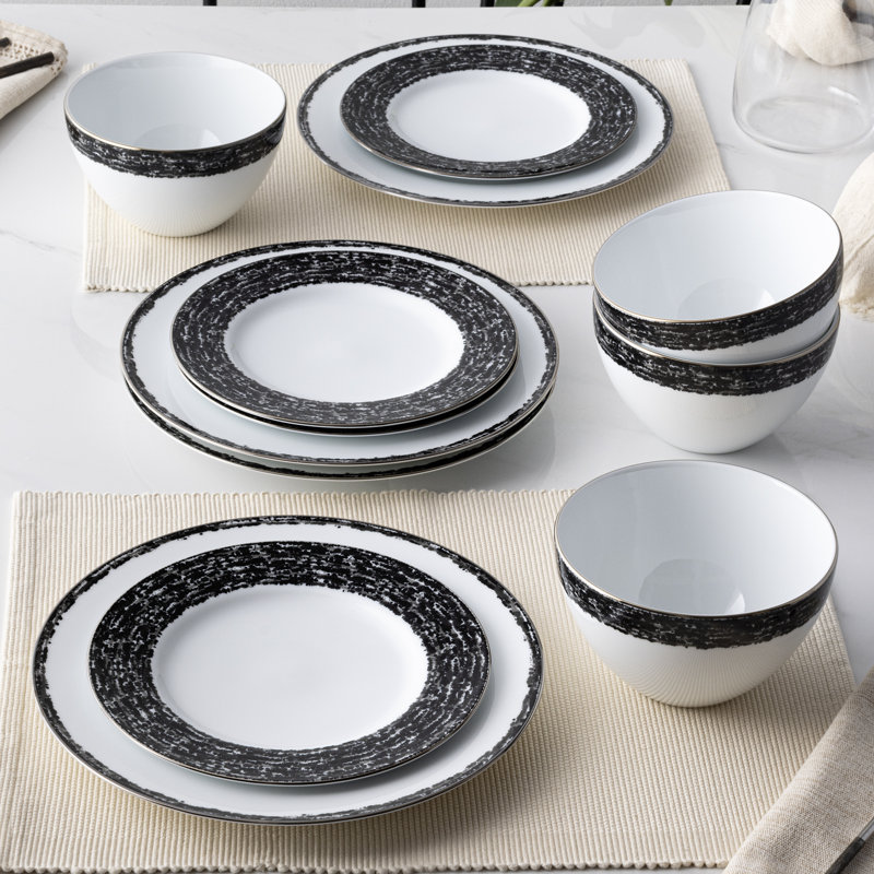 Assiettes à salade Noritake Rill, 8 1/4 po, Noir