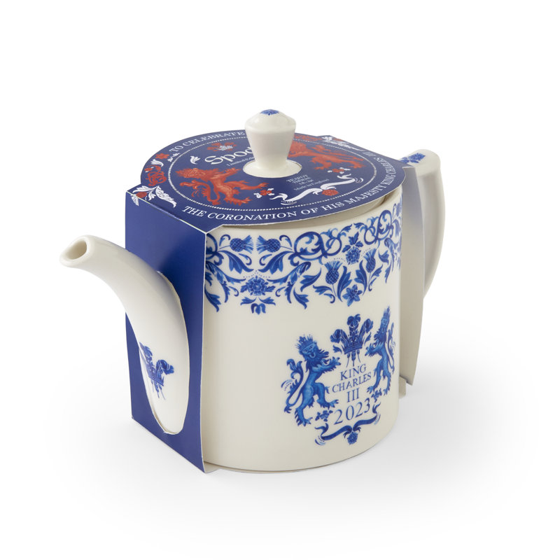 Spode Kings Coronation Charles III Single Ceramic Teapot