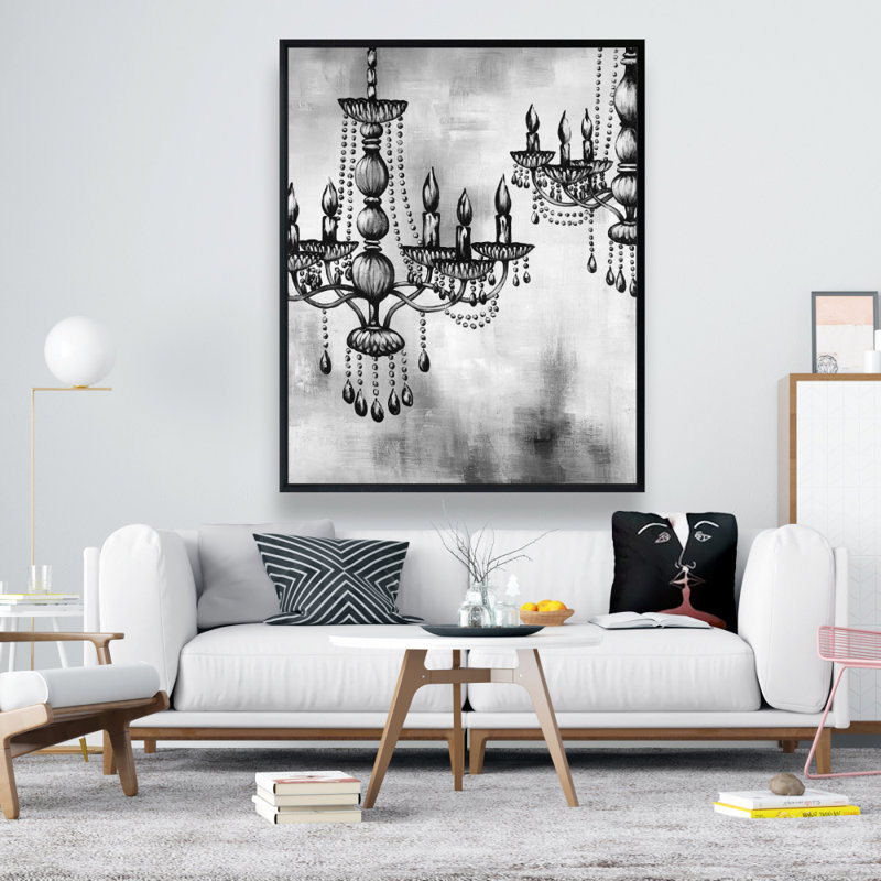 Two Crystal Chandeliers 2 Print On Canvas