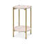 Mocha Check Enamel 2-Tier Cocktail Table-1305196137