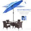 Parasol de table d'extérieur avec auvent bleu foncé, pour manivelle de patio et pelouse 9 pi, jardin