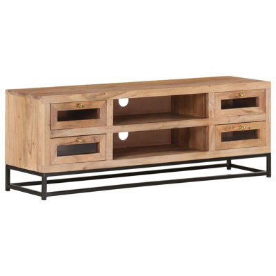 Meuble télé en bois d'acacia massif 43,3 po x 11,8 po x 15,7 po