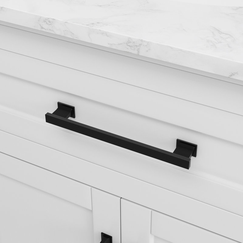 White 48'' Single Bathroom Vanity with Engineered Marble Top
