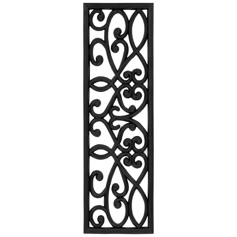 Tapis d'escalier intérieur / extérieur en caoutchouc antidérapant, Pièce noire, Rectangle 30" x 10"