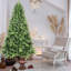 Arbre de Noël classique de 7,5 pi avec 2155 extrémités en PE + PVC - branches articulées réalistes, assemblage facile, support en métal stable, aspect naturel pour la décoration des Fêtes-1532327786