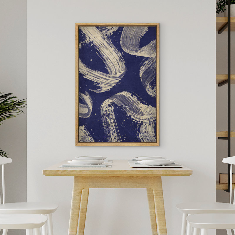 Impression sur toile encadrée pourpre à coups de peinture abstraite, Naturel, H 36 po x l 24 po