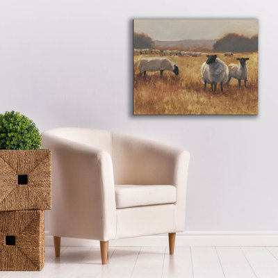  'Grazing At Sunset 2' by Ethan Harper Canvas Wall Art