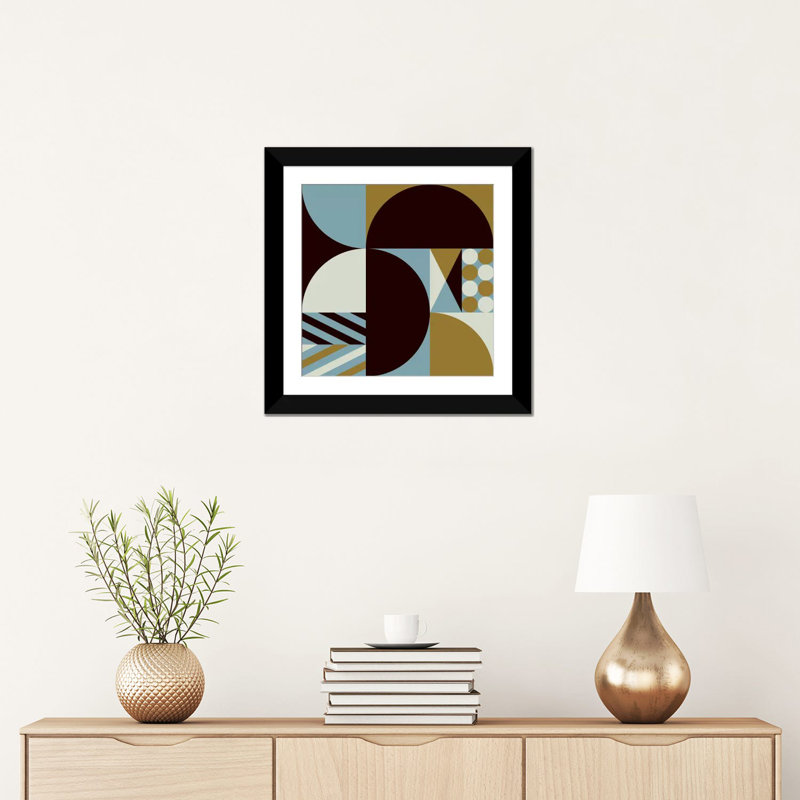« iii », impression sur toile Geo, Papier d'art encadré noir, Blanc, H 16 po x l 16 po x P 1 po