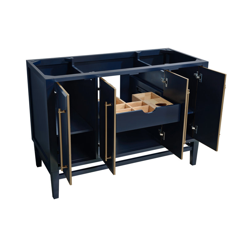 Mason 48'' W Single Bathroom Vanity Base, Navy Blue