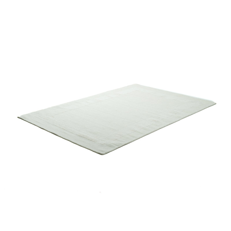 Larentius Handmade Tufted Wool Cream Rug, Rectangle 80 x 150cm