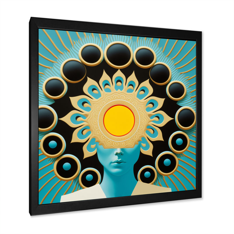 Déesse orangée efflorescence VI - reproduction sur toile, Toile avec cadre photo noir, H 16 po x l 16 po x P 1 po