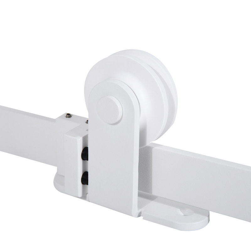 Steel Barn Door Hardware Kit Standard Single, White