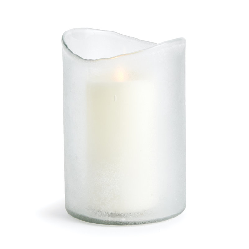 Hurricane Candle Holder, 8.75" H x 6" W x 6" D, White