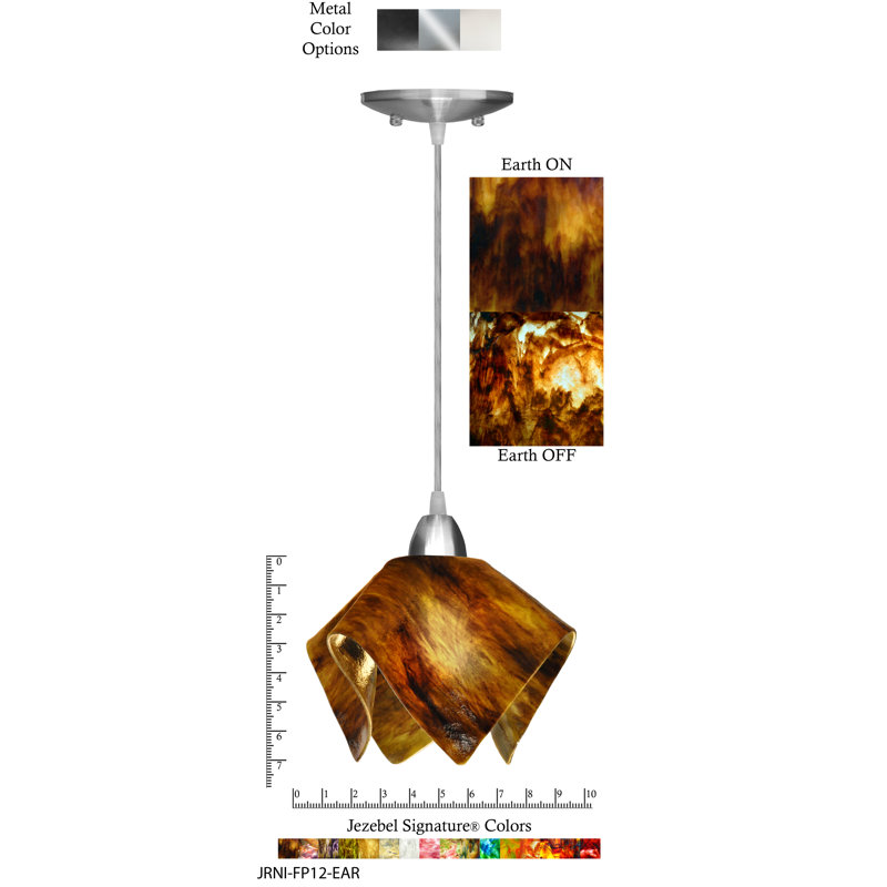Amergin 1 - Light Unique/Statement Pendant, Small, Nickel, Earth