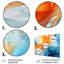Orange orange, vagues bleues atteignant la plage II - encre liquide, art abstrait mural-790163913-790163911