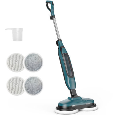 23.8" Tall Swivel Dual-Head 3-Speed Electric Steam Mop with 400ml Water Tank and 16.4ft Long Power Cord