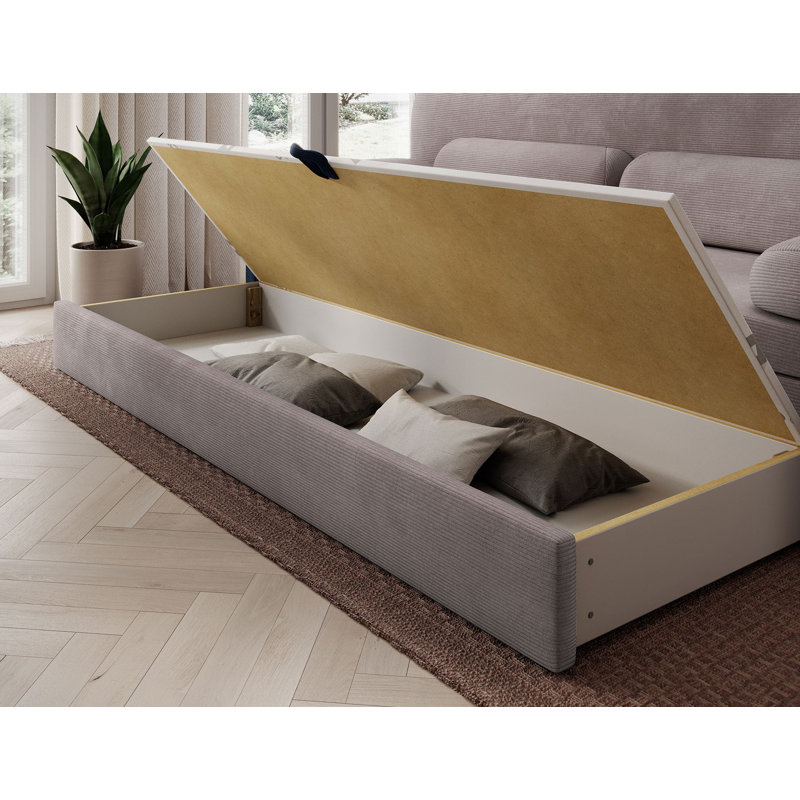 92.9'' Velvet Reclining Sleeper Sofa, Brun fudge