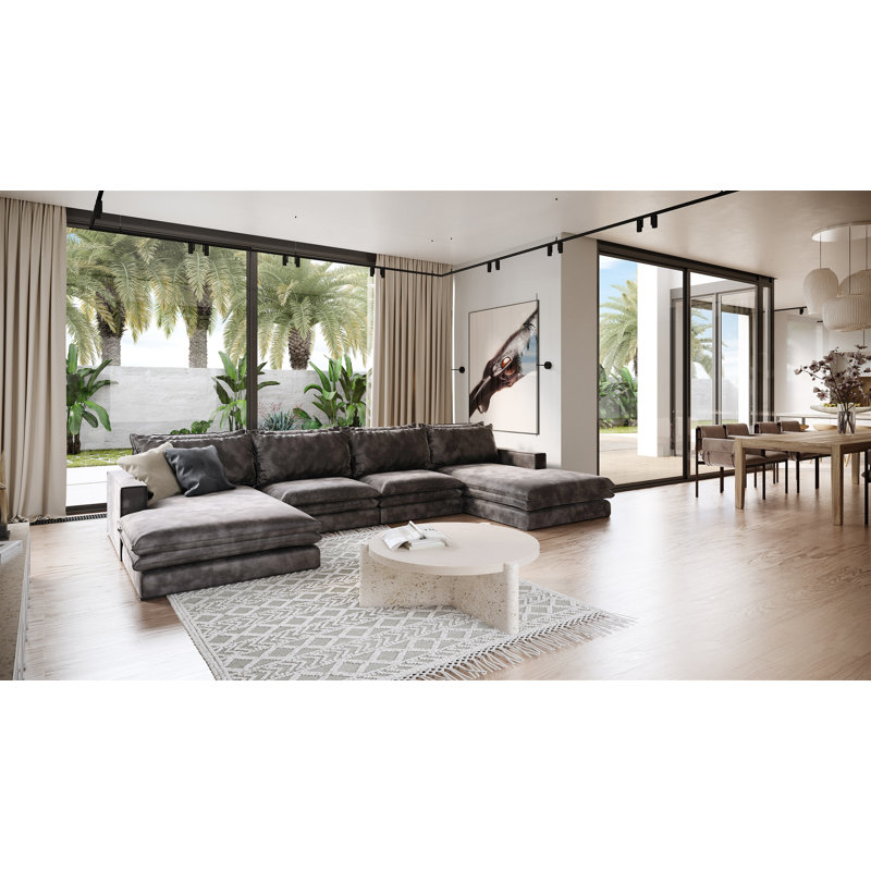 Aaron Large U Corner Sofa, Symmetrical, Dark Grey
