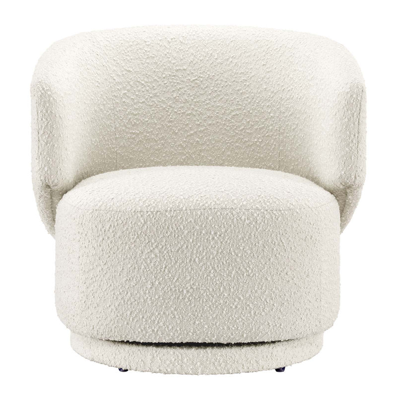 Modway Celestia Boucle Fabric Swivel Chair, Ivory Polyester Blend