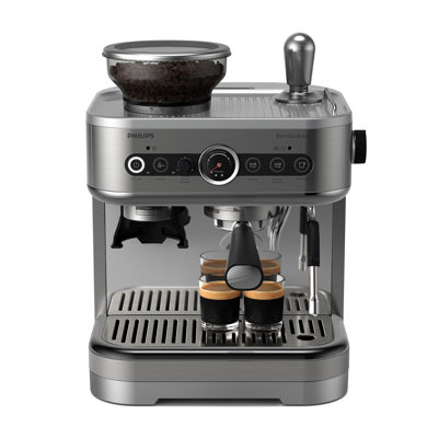 Machine à espresso semi-automatique avec mousseur Philips Barista Brew, contenant 250gr