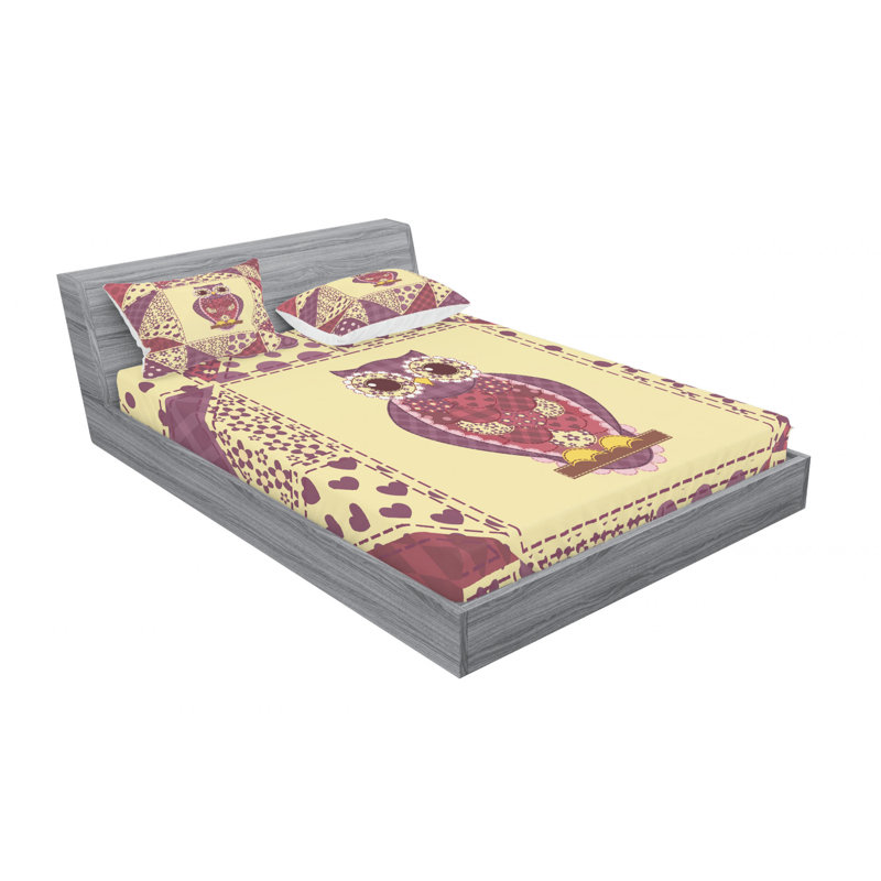 Microfiber Patchwork Sheet Set, Full Sheet Set with Fitted Sheet