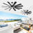 72 Inch Massive Windmill Ceiling Fan with Light, 12-Blade Industrial Fan, High CFM Powerful Airflow, Quiet DC Motor, Remote Control, 6-Speed Reversible, Dimmable 3CCT LED with Memory Function-839204999-839205001-839205002