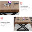 Nut-brown + Black Rectangular Solid Wood + Iron Conference Table-1394518902