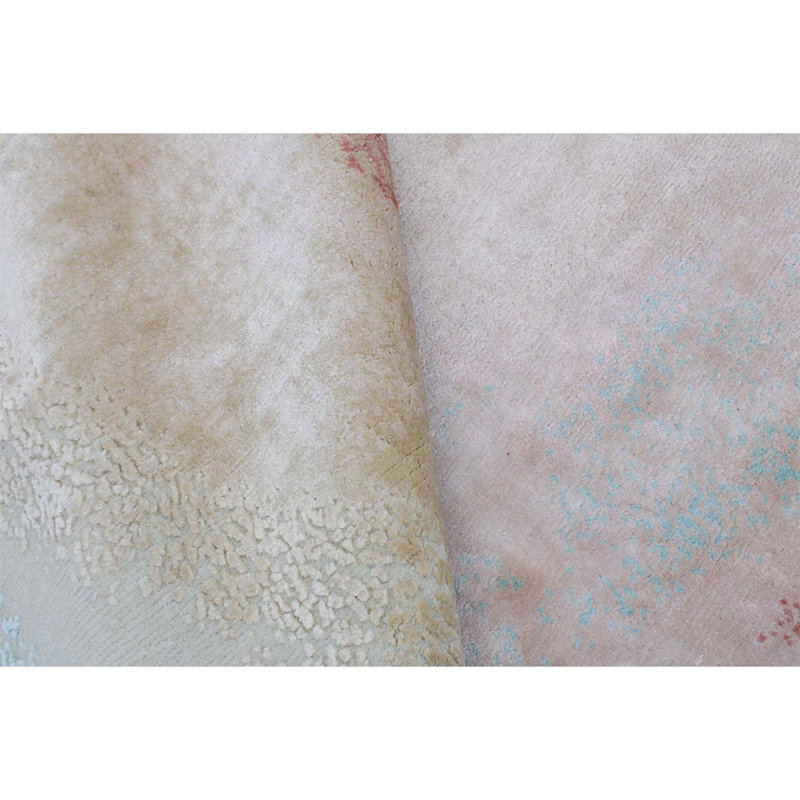 Abstract Area Rug in Gold/Turquise, Rectangle 8' x 10'