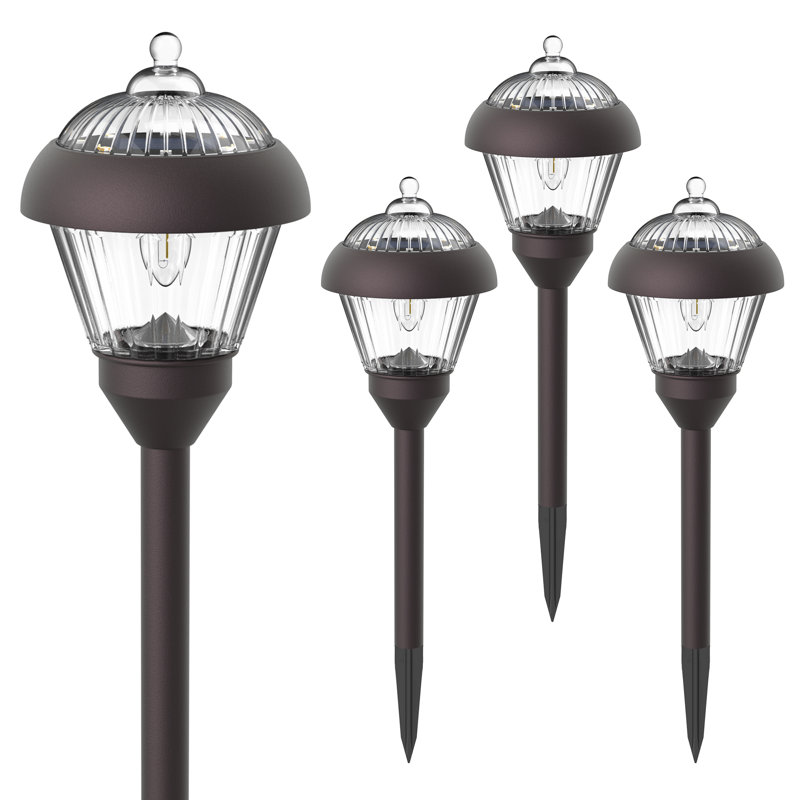 Bronze Solar Powered Integrated LED Metal Pathway Light Pack